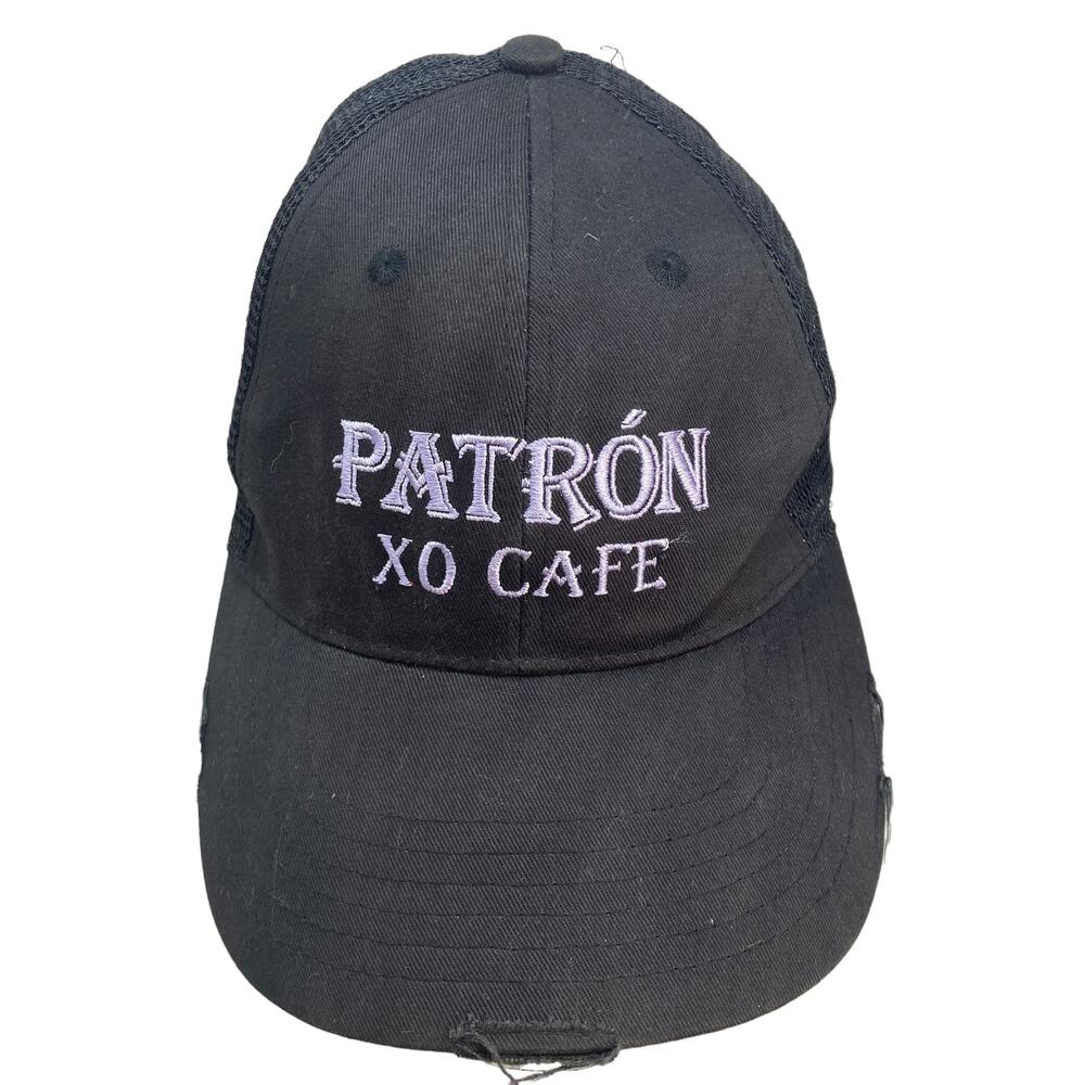 Patron XO Cafe Distressed Trucker Baseball Hat Adult One Size Mesh Tequila